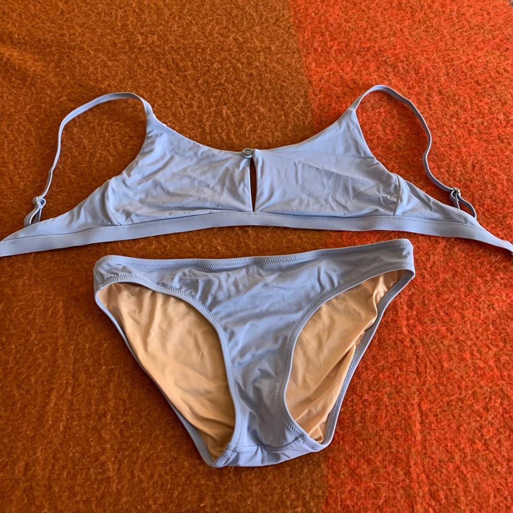 Madewell swim key hole bikini in pale blue